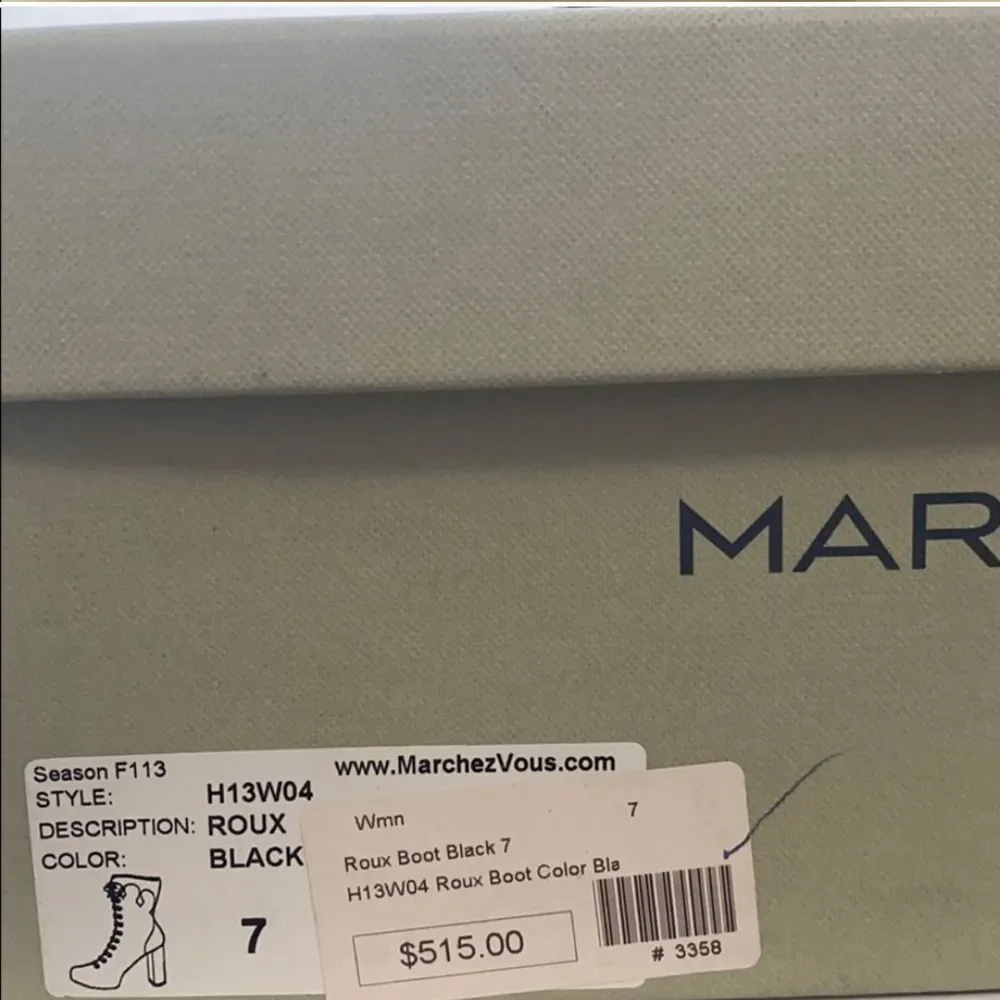 New Marchez Vous Roux Boot Black Suede Sz 7